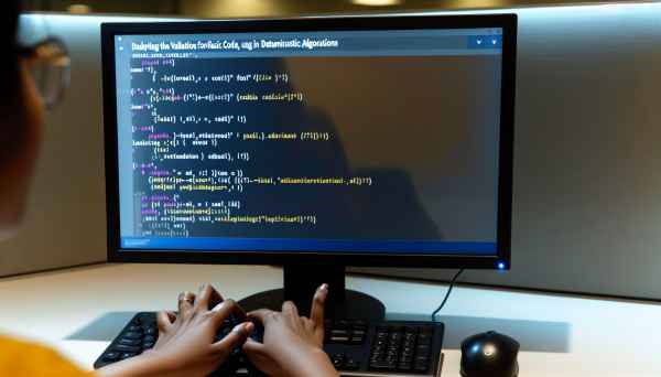 Close-up of a computer screen displaying code for validating a codice fiscale with deterministic alg