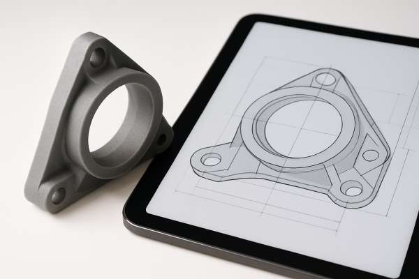 Confronto tra modello CAD e prototipo stampato in 3D